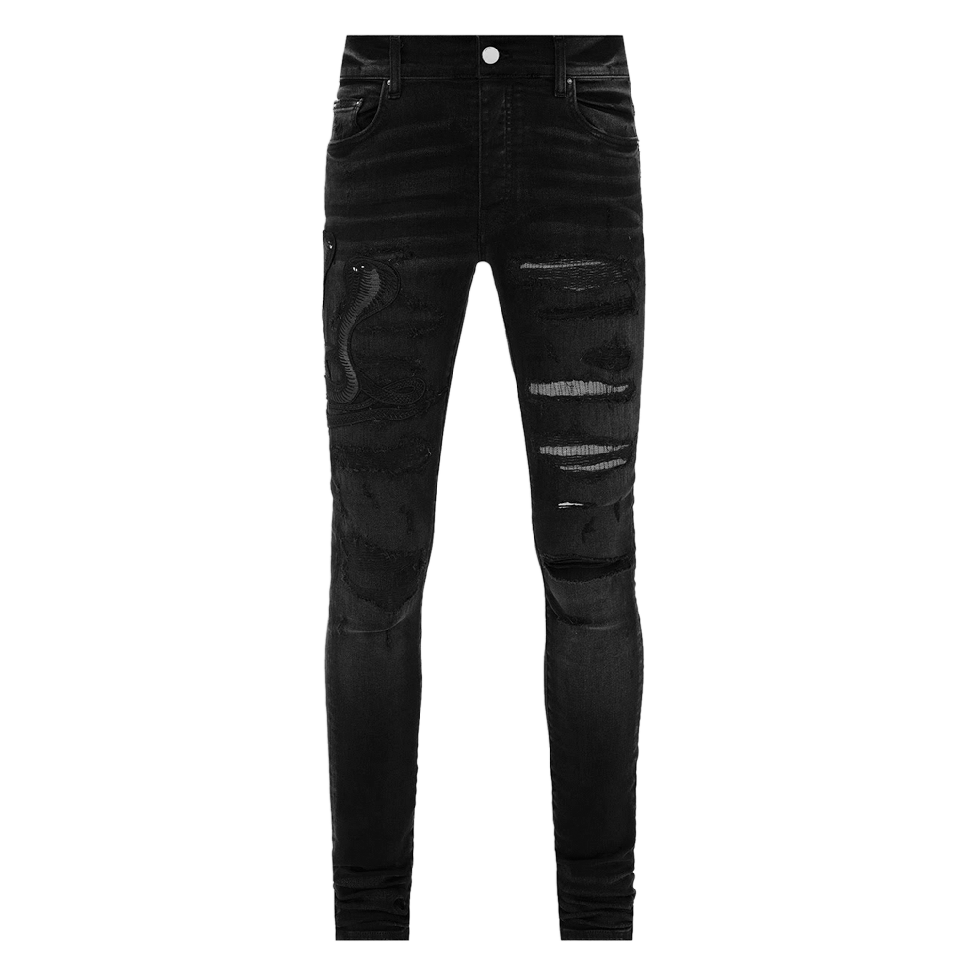 Aged Black Archive Snake Jeans - Mike Clothes